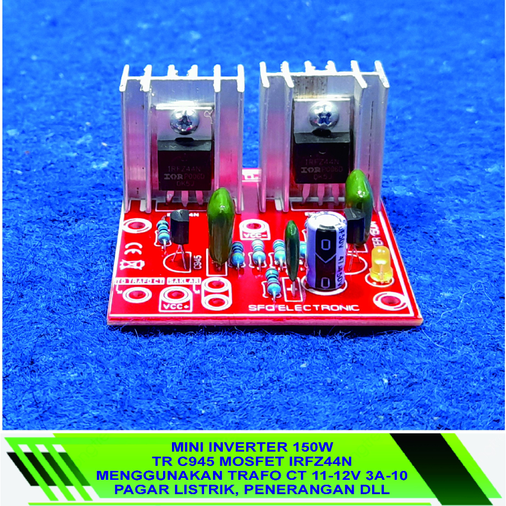 Kit inverter mini 2 mosfet  150w 12V TO 220Vac