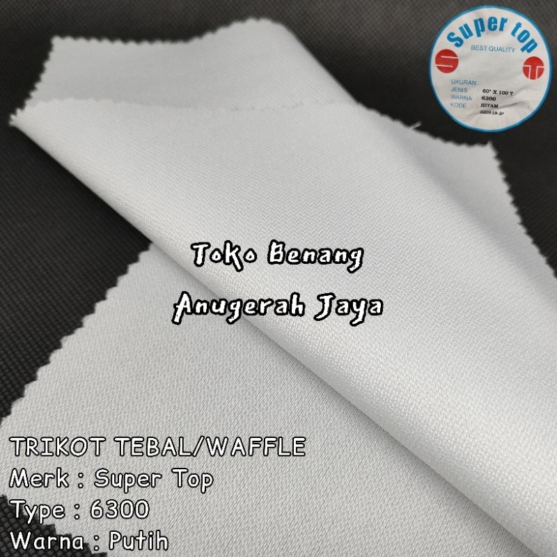 Kain Lem Trikot Tebal / Trikot Wafel / Kufner Trikot Super Top Type 6300 Putih