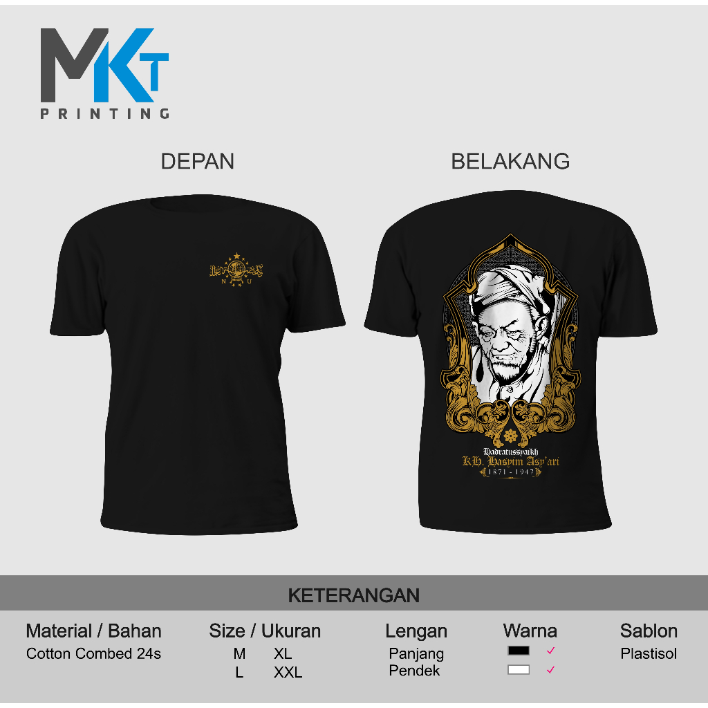 kaos NU KH. hasyim asy'ari viral