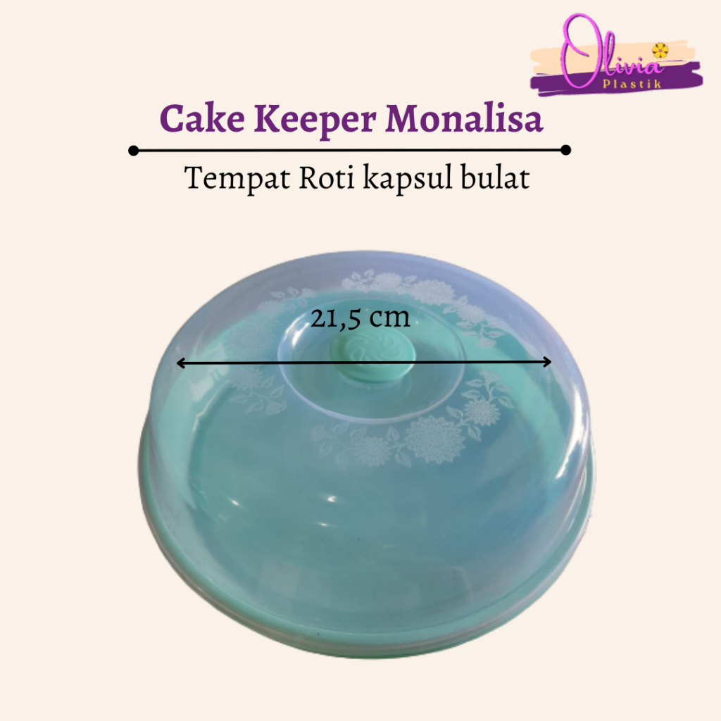 Tempat Roti/ Tempat Kue Tart/ Cake Keeper/ Kapsul Bulat/ Tempat Gorengan Tutup