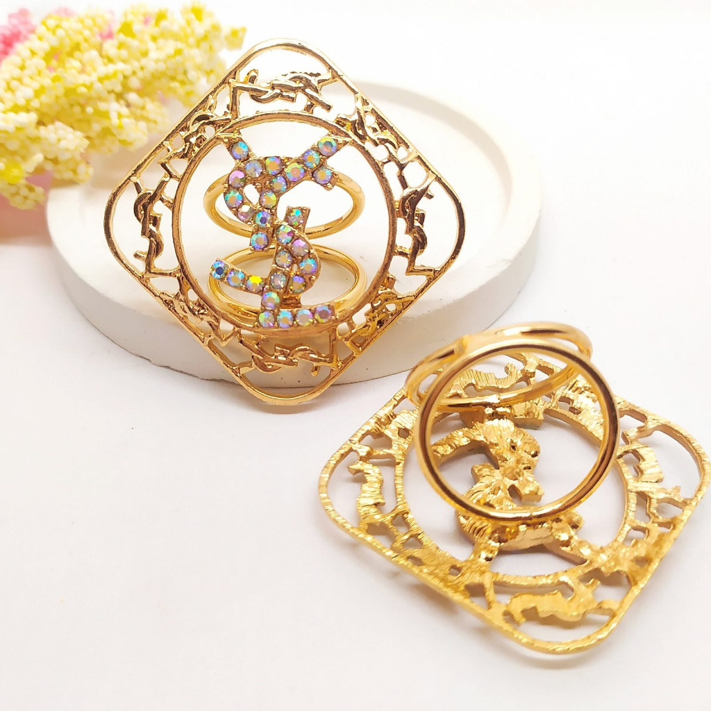 Termurah RING hijab /bros hijab/kolong jilbab/aksesoris hijab-Kotak YSL Gold