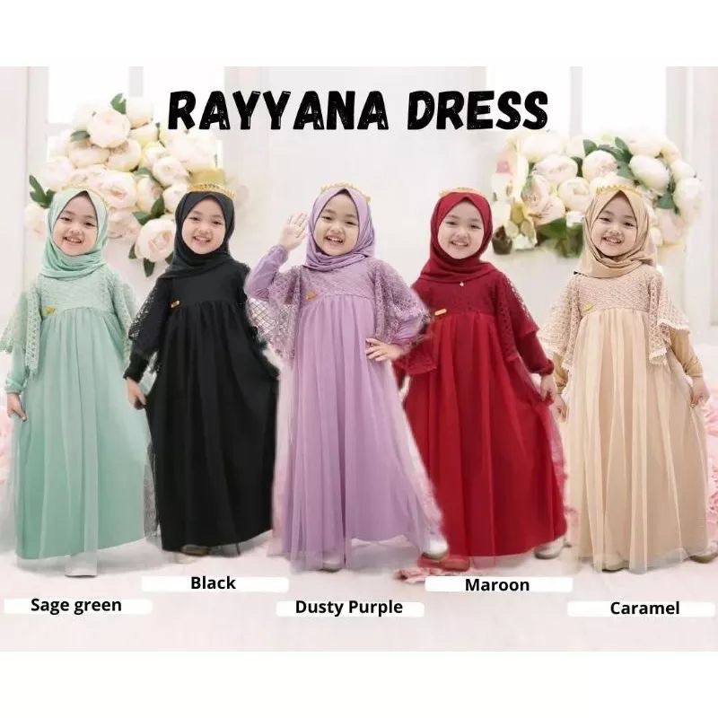 Gamis Rayyana / RAYYANA DRESS Gamis Anak Free jilbab