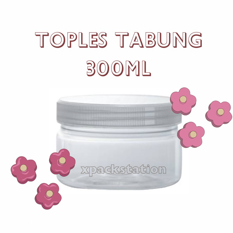 Toples Tabung 300ml TEBAL/ Toples Tabung Tebal/Toples Kue