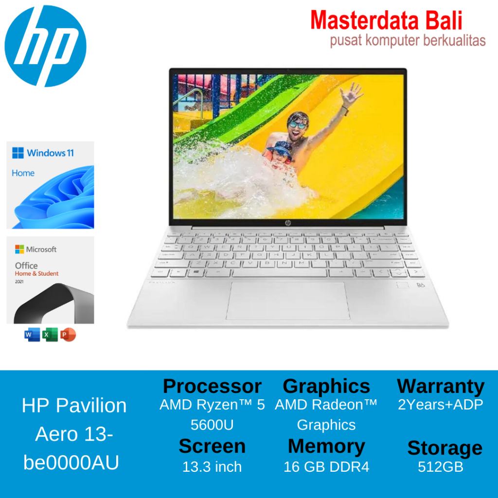 Laptop HP Pavilion Aero 13 AMD Ryzen 5 13.3 Inch W10HOME + OHS 2019