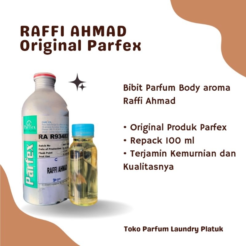 RAFFI AHMAD Bibit Parfum Body Original Parfex Repack 100ml