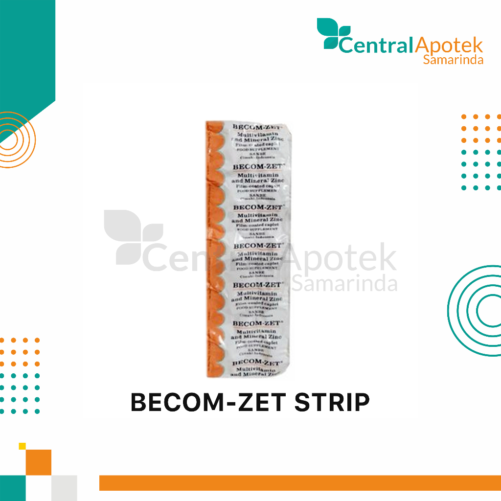 BECOM-ZET isi 10 Kaplet / Strip / Multivitamin dan Mineral Zinc untuk Meningkatkan Daya Tahan Tubuh 