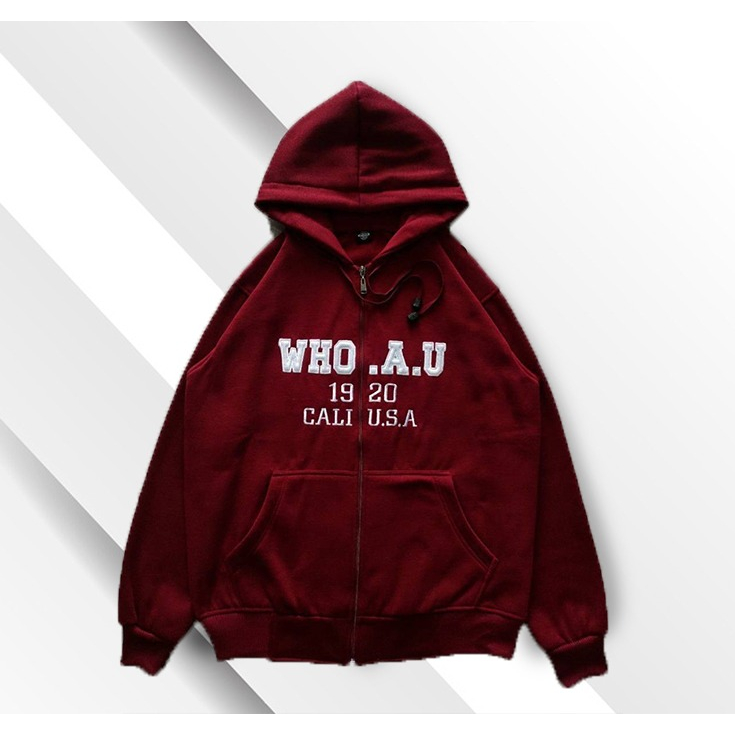 JIPPER KECE PARAH WHO.A.U 1849/1920 TEXS BORDIR JAKET ZIPPER WHO A.U TERSEDIA BANYAK VARIAN WARNA