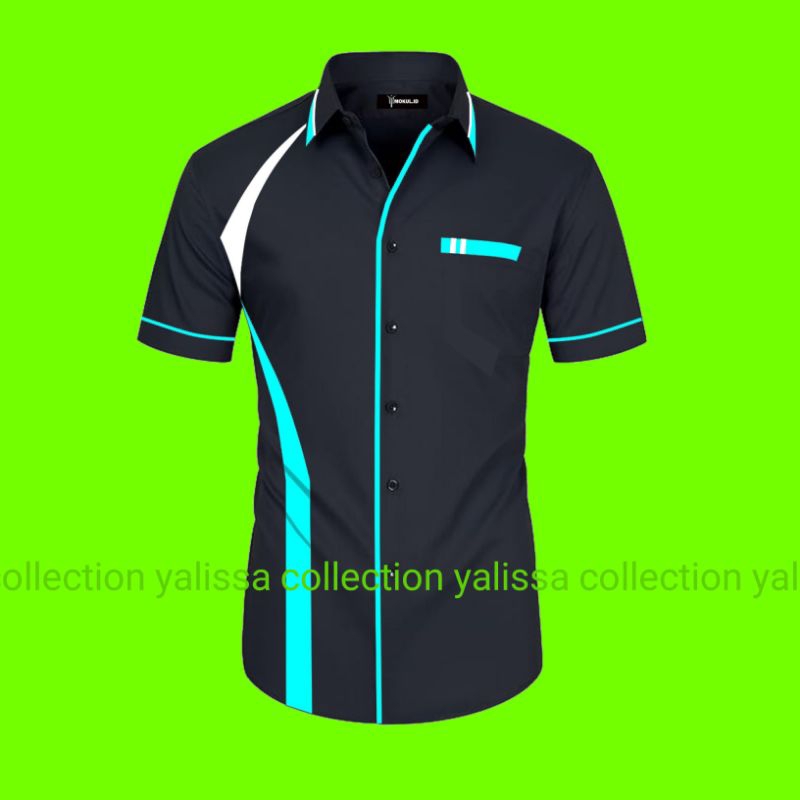 kemeja kombinas/seragam kantor/seragam kerja/baju kerja/kemeja kantor