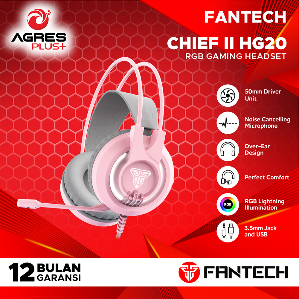FANTECH Headset Chief II HG20 RGB Gaming Noise Cancelling Mic AGP