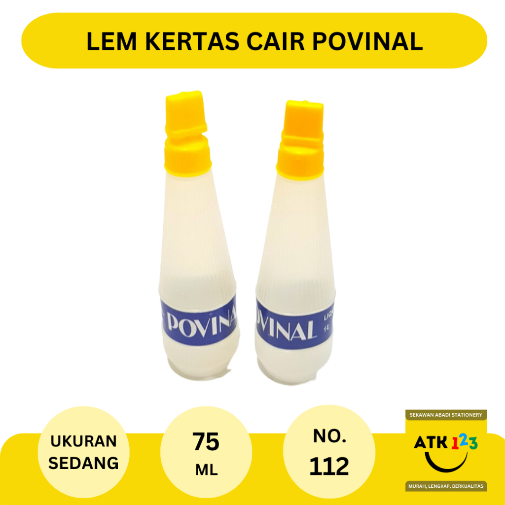 

Lem Kertas Cair Merk Povinal Besar No. 112 - 75ml