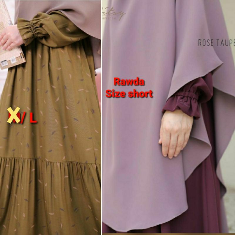 DITSY NIGHTGOWN 2023, Rawda rose taupe Pluma green L