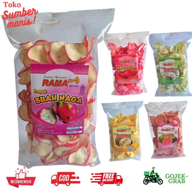 

Krupuk Rasa Buah Naga/ Strawberry/ Jambu / Sirsak Oleh Oleh Malang Batu 100gram