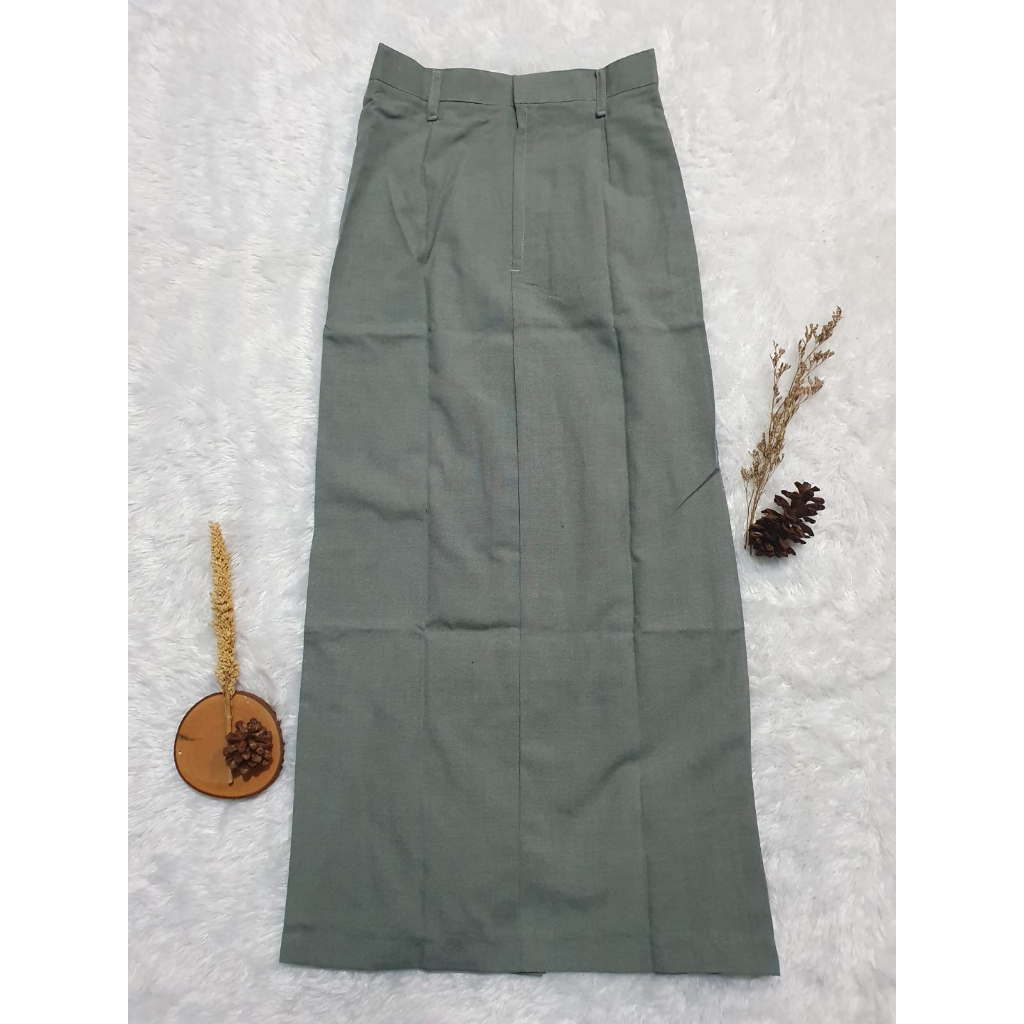 SERAGAM SEKOLAH ROK SMA ABU ROKOK TETREX PANJANG SPAN MR BEN/APRILMOP