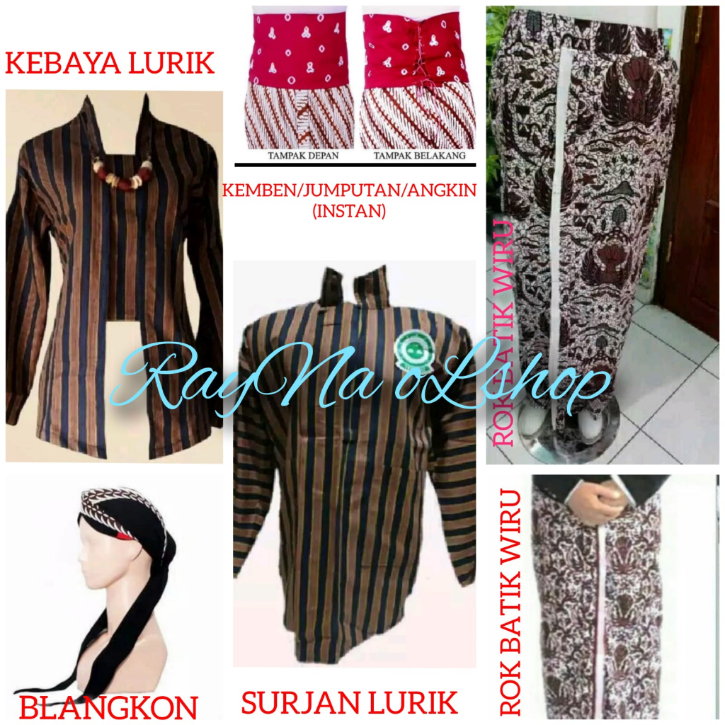 1 SET BAJU COUPLE LURIK TENUN MODERN KLASIK KHAS TRADISIONAL JAWA SOLO JOGJA (KEBAYA LURIK WANITA + 