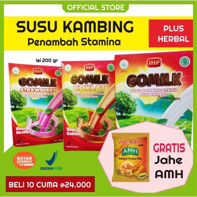 

Gomilk sachet 25 Gram Susu kambing plus herbal