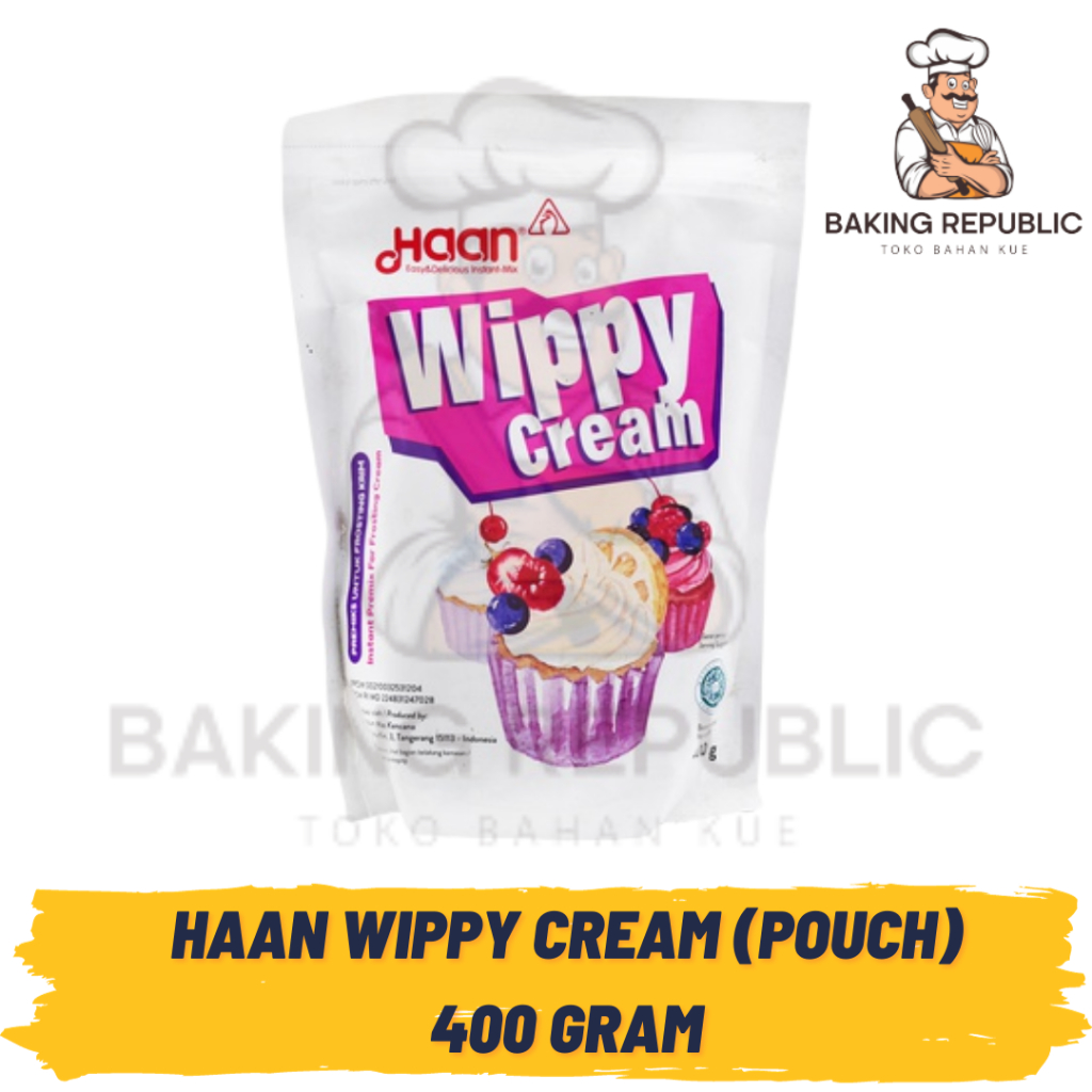 

HAAN WHIPP CREAM INSTAN POWDER | 400 GRAM | WHIPPED CREAM BUBUK POUCH