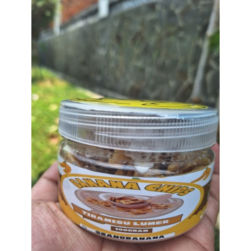 

kripik pisang coklat lumer rasa tiramisu toples 100gram