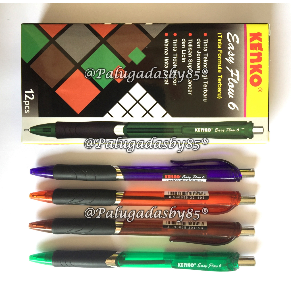 

(1 Biji) GROSIR Bolpen Kenko Easy Flow 6 0.5 mm Ball Pen Hitam / Pulpen Kenko Easy Flow 6 / Bolpoin Kenko Easy Flow 6