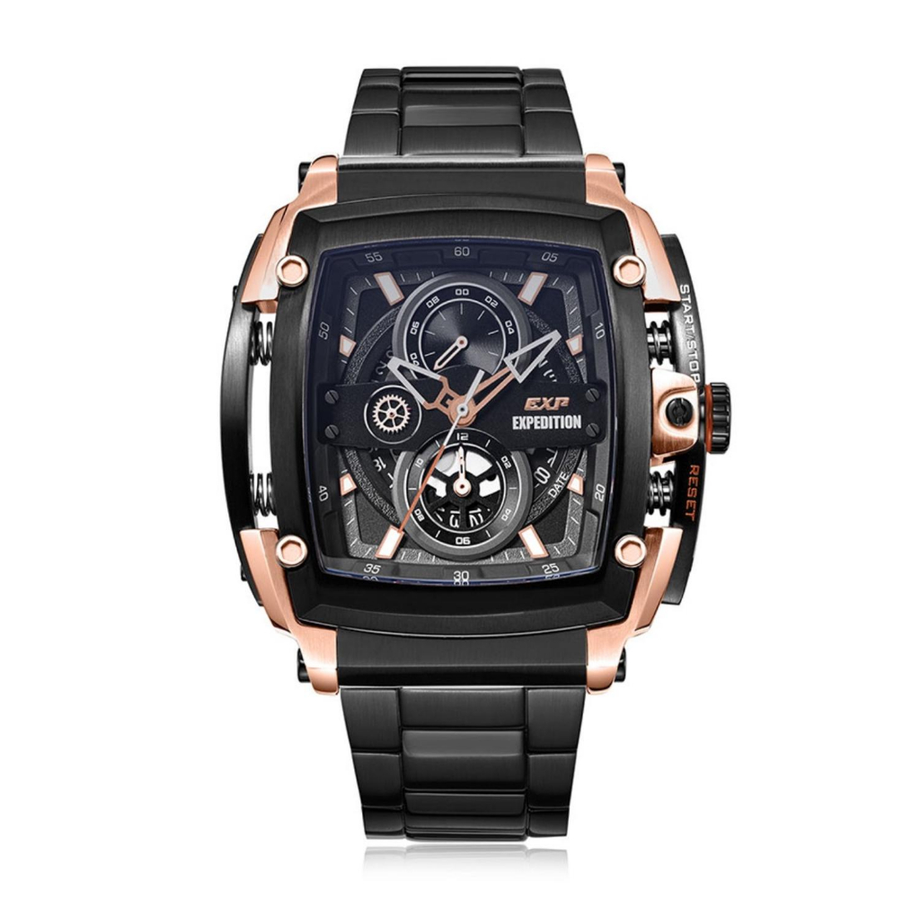 Jam Tangan Pria Expedition EXP3008 Original Garansi Resmi 1 Tahun Strap Rantai Stainless Steel quart