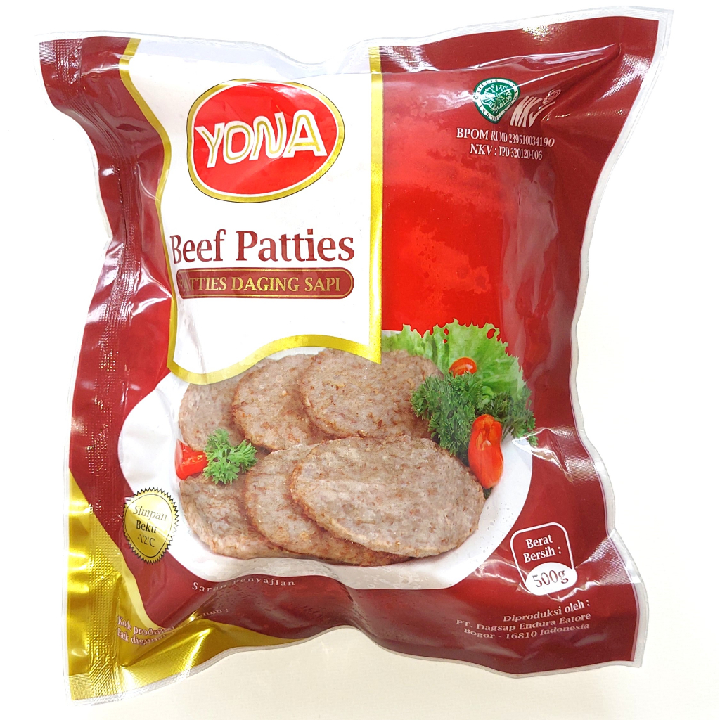 

Yona Beef Patties / Daging Burger Isi 10 Pcs 500 Gr