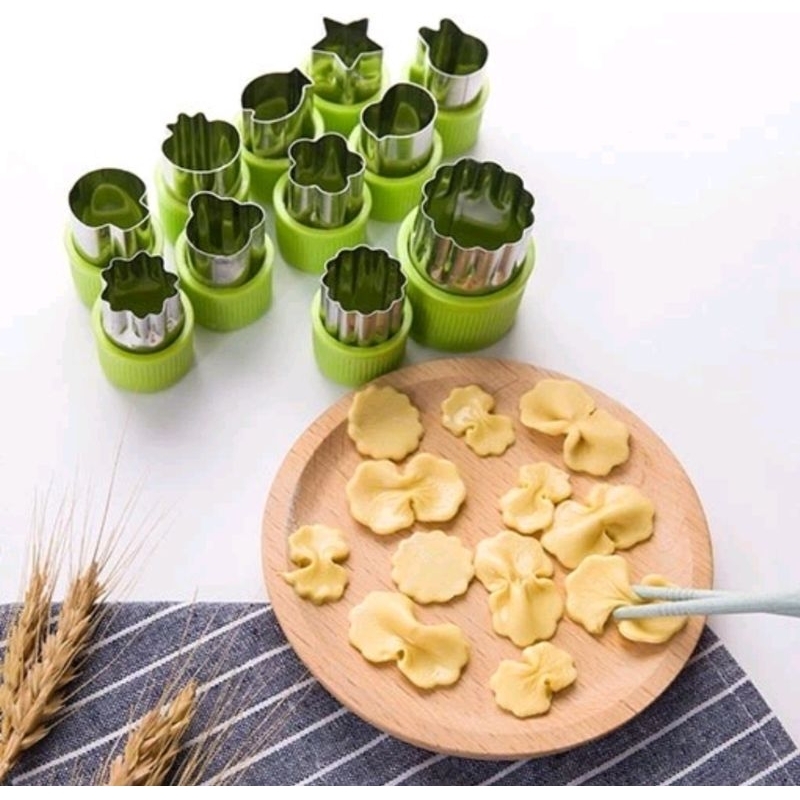 CETAKAN BENTUK untuk buah/sayur/adonan kue/isi 12pcs