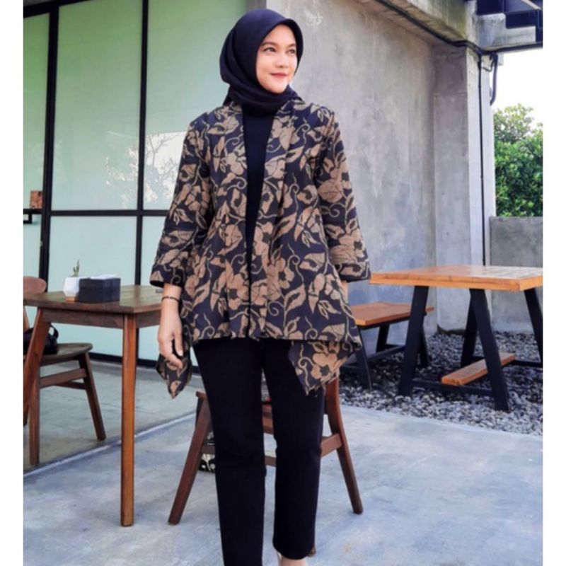 Blazer kantoran batik nikita oversize/ blazer wanita kekinian