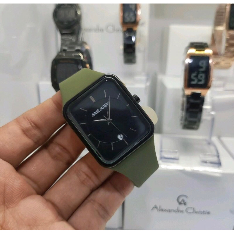 jam unisex pria wanita analog petak jonas jasmin original bergaransi tahan air berkelas kekinian 223