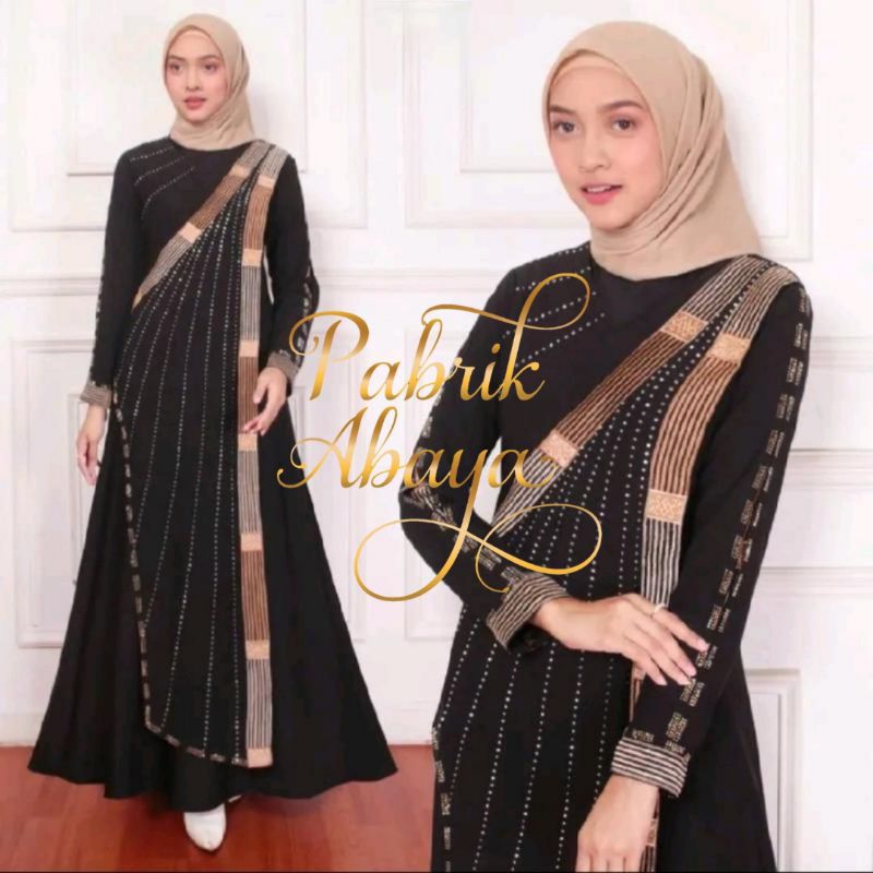 GAMIS ABAYA TURKEY #5096 BORDIR PAYET BY PABRIK ABAYA