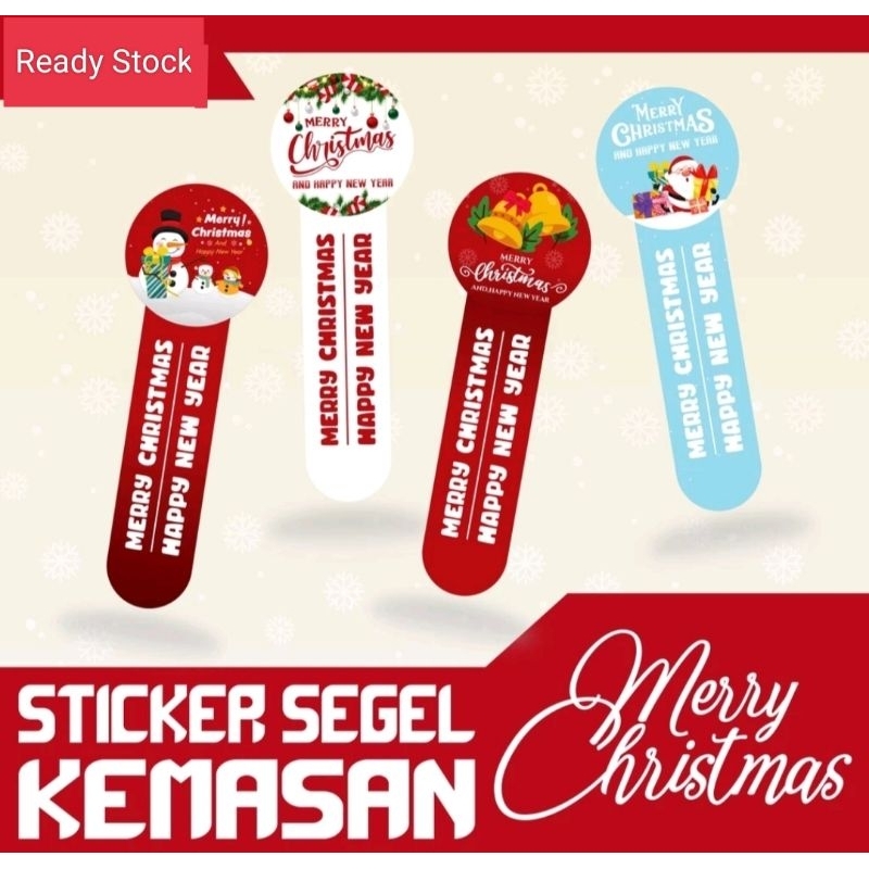 

(10 pcs) Stiker Toples Stiker Natal Merry Christmas Stiker Hampers Parcel Stiker Makanan