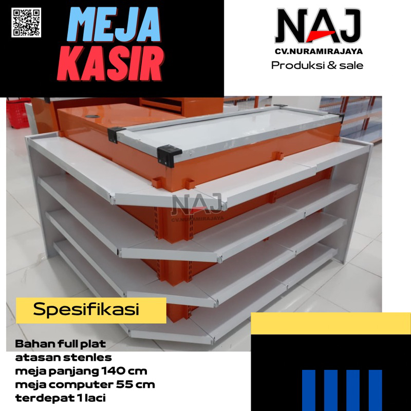 Meja kasir Warung Kelontongan Minimarket & Supermarket New Barang Baru Murah LangSung Pabrik