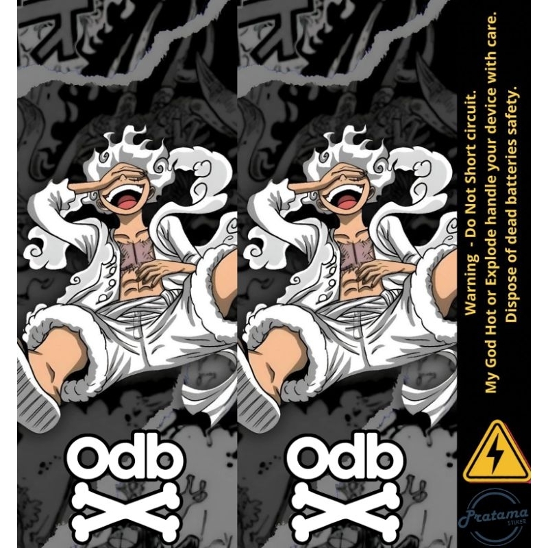 skin wrap baterai/pelindung baterai 18650 ODB x luffy gear 5 limited edition