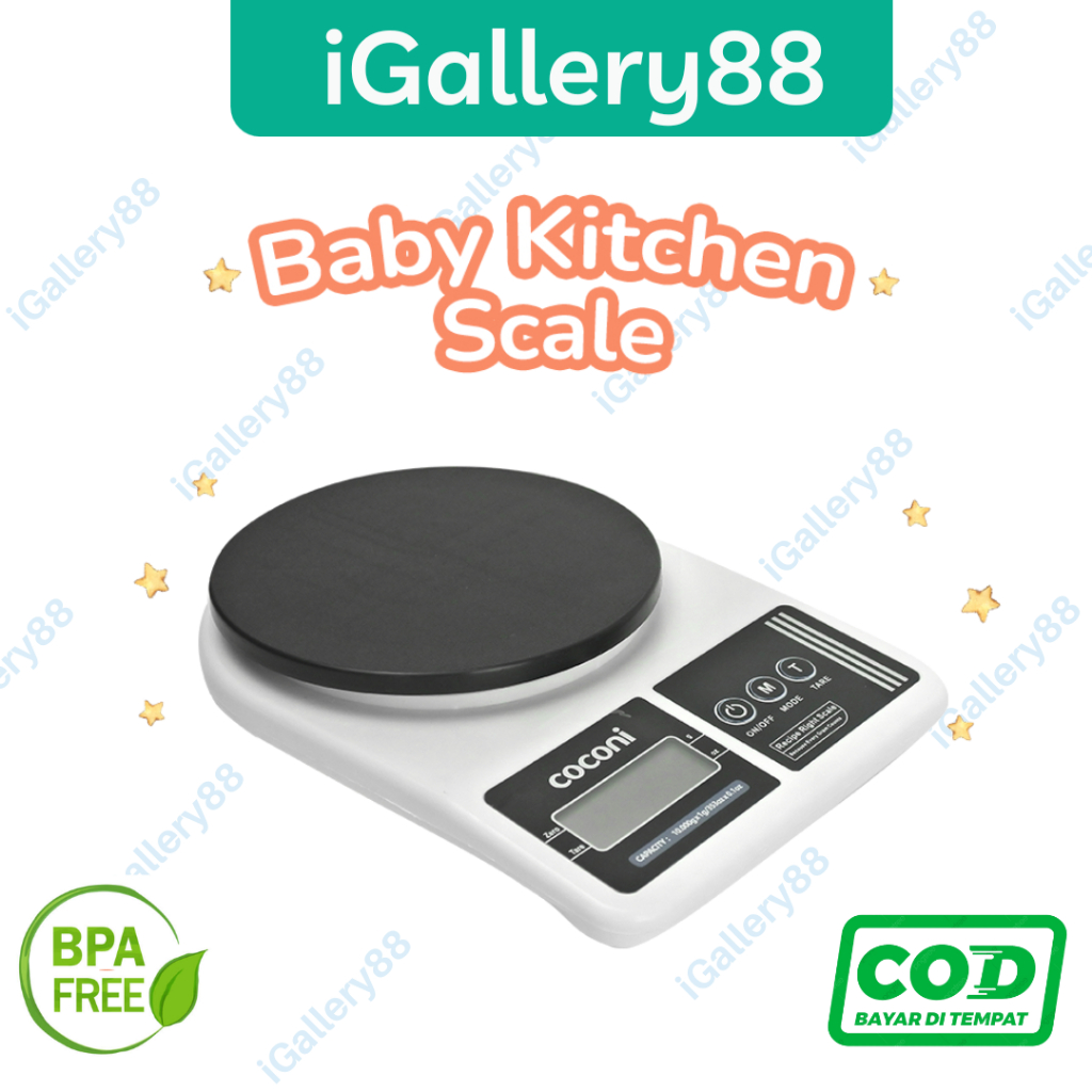 COCONI RecipeRight Baby Kitchen Scale | Timbangan Digital Portable MPASI Bayi | Timbangan Makan | Ti