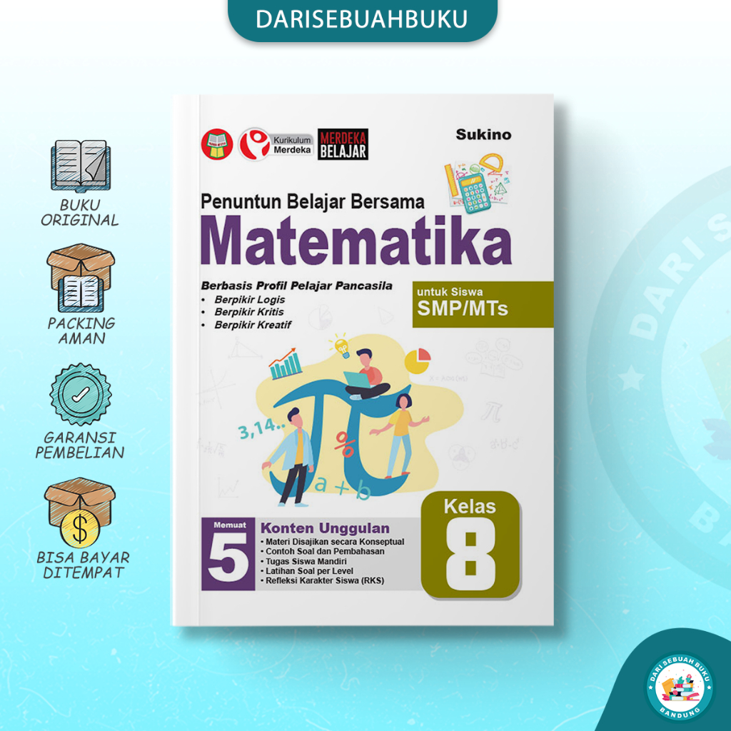 Buku PENUNTUN BELAJAR - MATEMATIKA SMP/MTs Kelas 8 - SUKINO - Kurikulum MERDEKA - Buku Pelajaran SMP