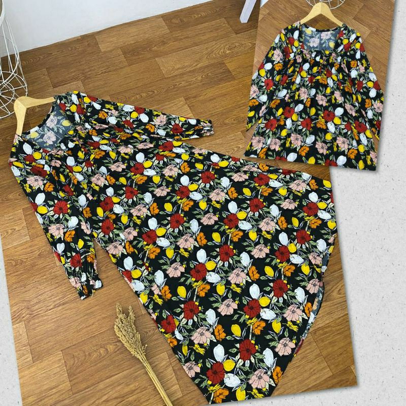 MAIZAYA - AULIA DRESS - Gamis Rayon Busui Friendly Bigsize - Homedress Daster Fuji Viral Square Neck