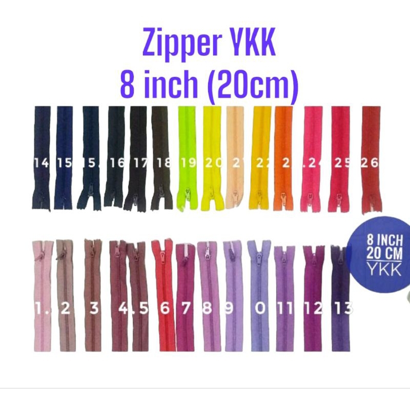 resleting ykk no.3 sleting celana rok 20cm zipper 8 inch