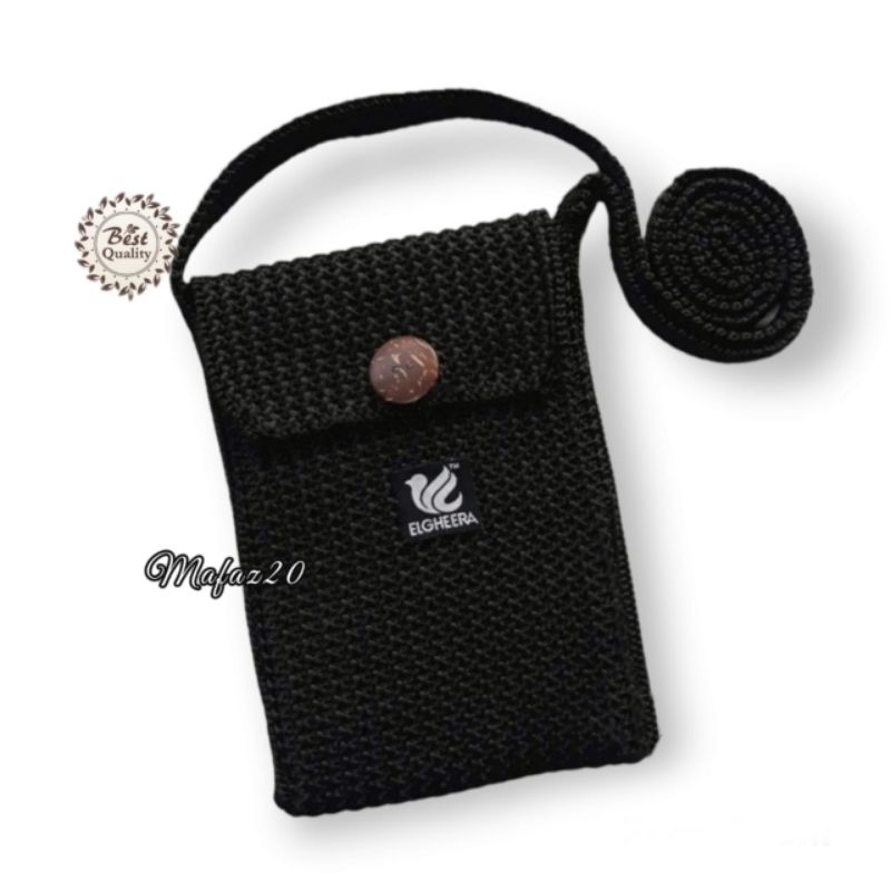 Tas Rajut selempang hp tutup kancing batok lucu kekinian