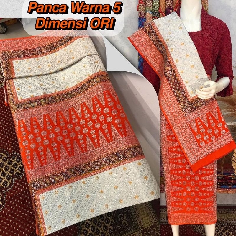 SONGKET PANCA WARNA 5 DIMENSI ORI | Songket Tenun Palembang