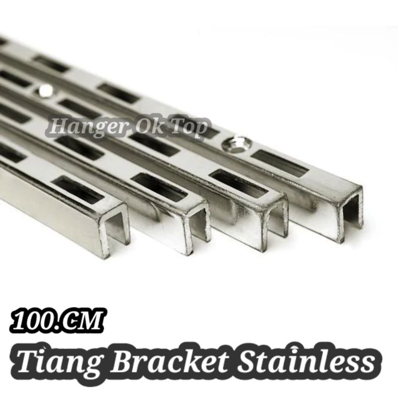 TIANG BRAKET REL BRACKET 1 METER PENYANGGA RAK DINDING