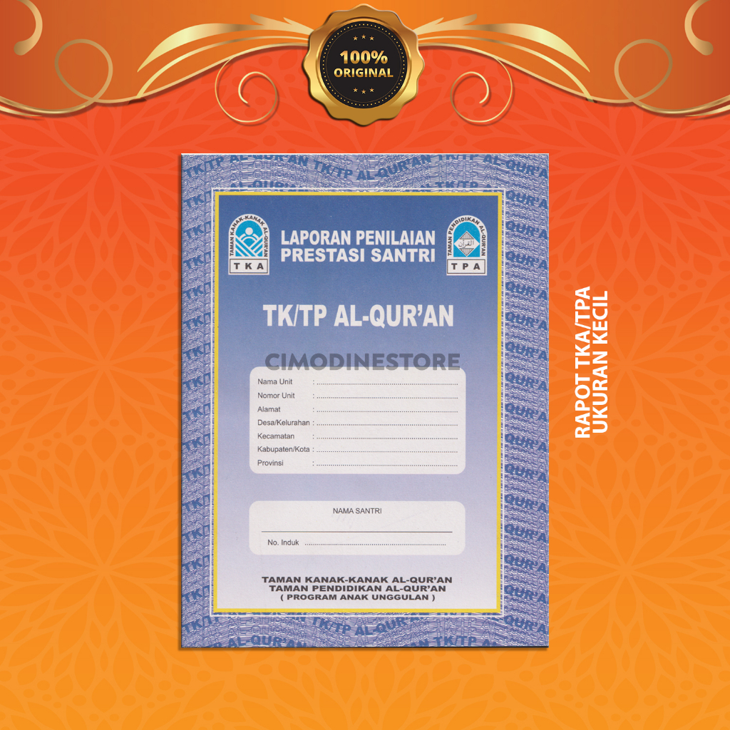 

Rapot TK/TP Al Qur an | Laporan Penilaian prestasi Santri TKA/TPA