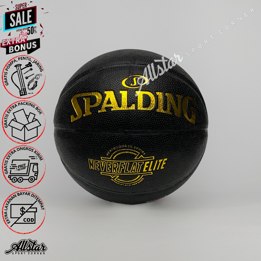 SPALDING bola basket original training ball bola basket SPALDING NEVERFLAT ELITE size 7 leather