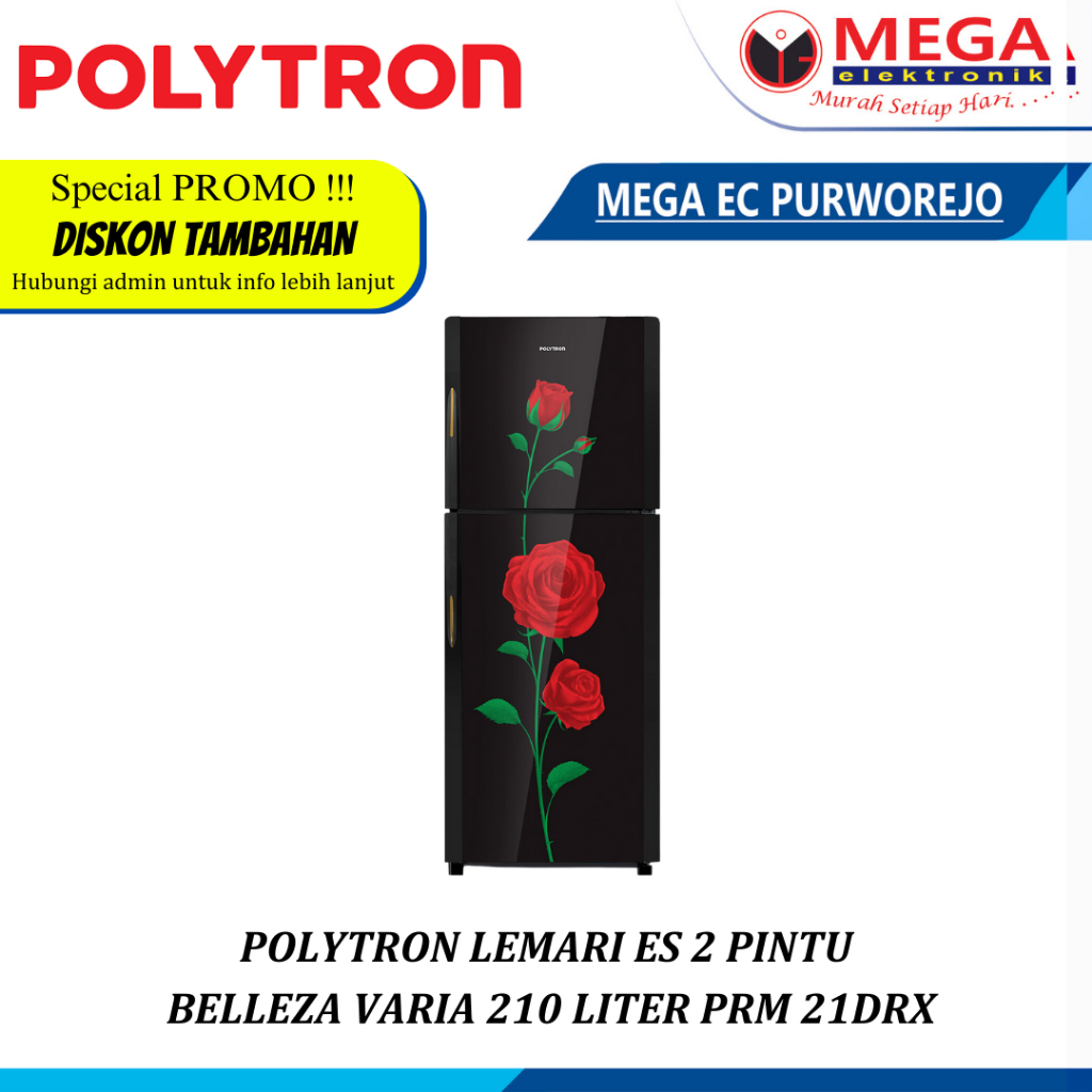 LEMARI ES POLYTRON 2 Pintu  PRM 21DRX Belleza Varia 210 liter