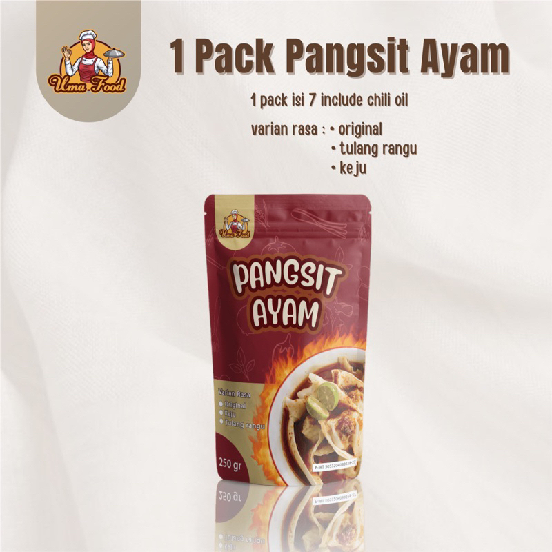 

1 PACK PANGSIT AYAM KUAH CHILI OIL / PANGSIT AYAM KEJU / PANGSIT AYAM TULANG RANGU / PANGSIT MERCON / PANGSIT GORENG KUAH KUKUS PEDAS UMAFOOD