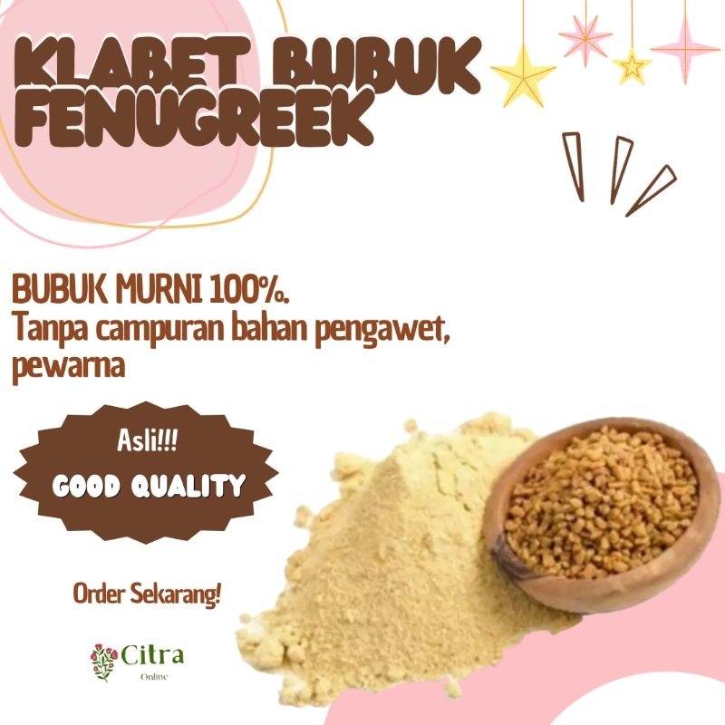 

HERBAL KLABET HULBAH BUBUK MURNI FENUGREEK POWDER PELANCAR ASI 1 KILOGRAM