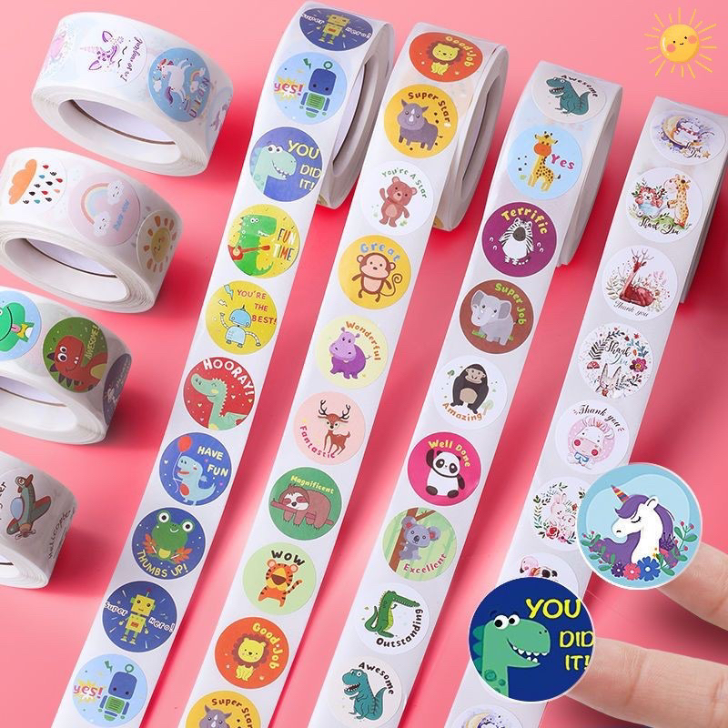 

STICKER ROLL 500PCS REWARD STICKER LABEL/ sticker hadiah reward label game