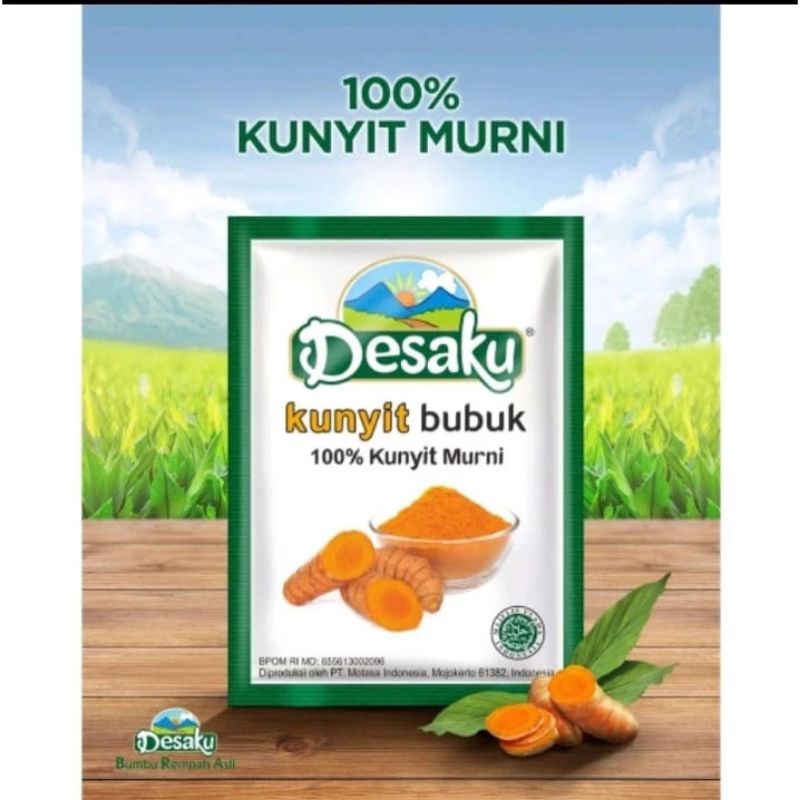 

Desaku Bumbu Kunyit Bubuk Bumbu Masak Instan 1pak isi 24sachet Kunyit Bubuk Sachet 100% Kunyit Murni