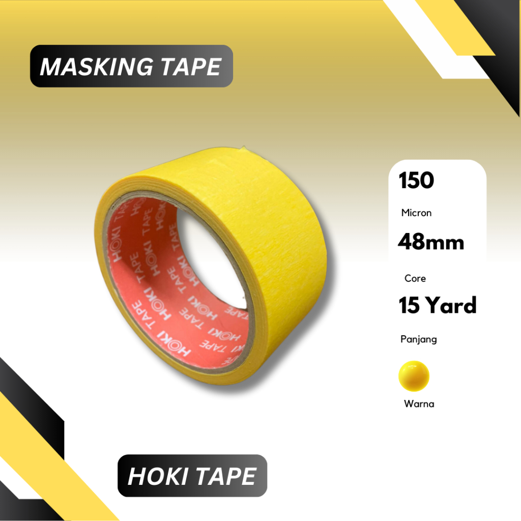 

Lakban Kertas 48mmx15Yard - Kuning ( 1 Roll / 1 Pcs ) Masking Tape