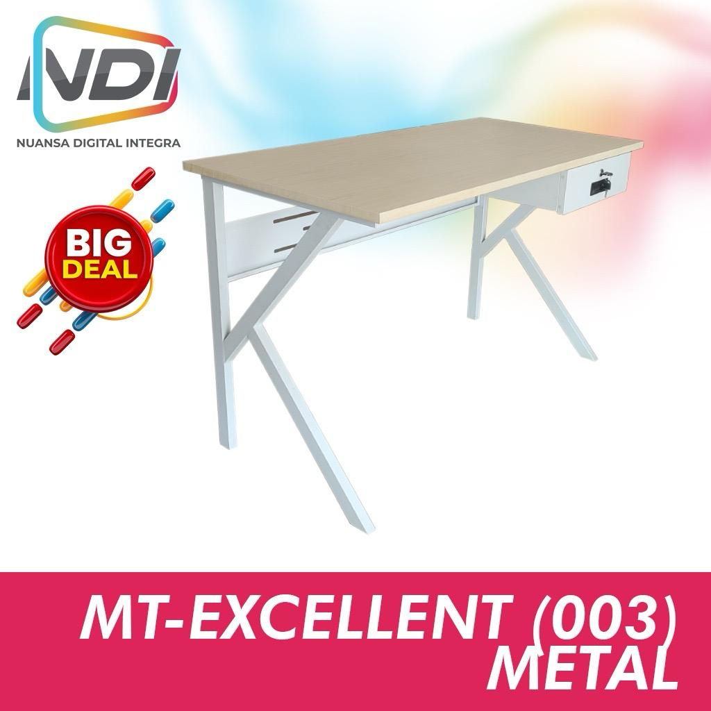 NDI MEJA KERJA KOMPUTER MINIMALIS KAKI BESI