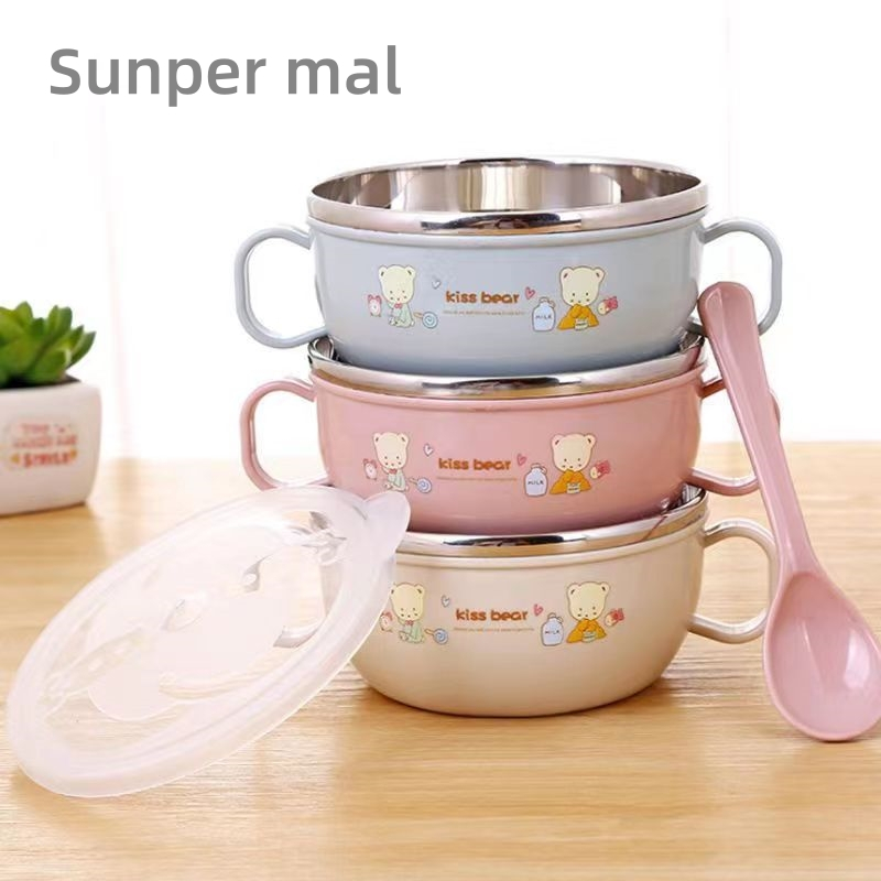 Mangkok Bayi Stainless / Mangkok Tutup Kedap Udara Mpasi Anak