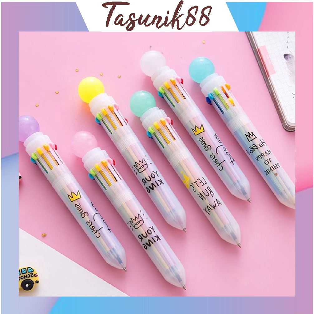 

⭐TasUnik88⭐ Pulpen 6 Warna Dino kepala Unicorn Karakter Pena Ballpoint S089