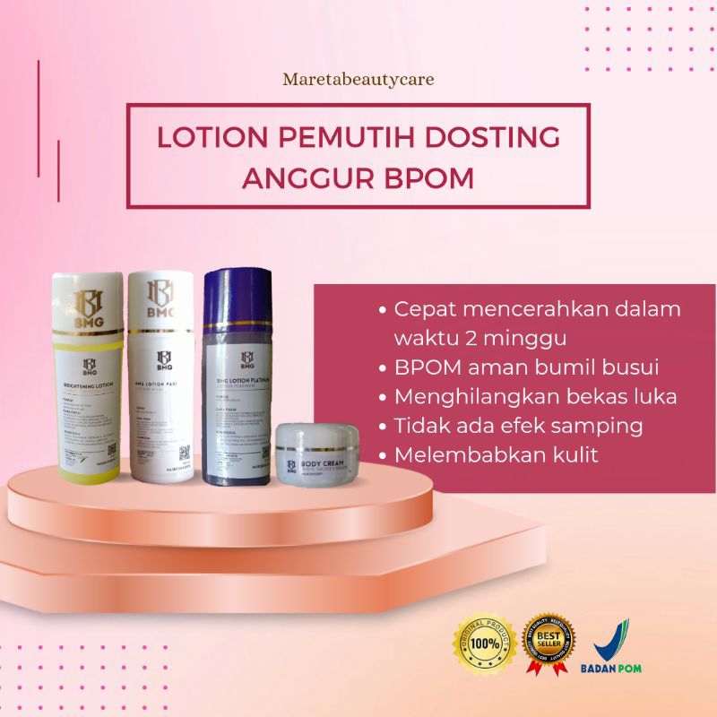 LOTION PEMUTIH DOSTING BMG BPOM  / BMG LOTION / HB ANGGUR BPOM / LOTION PEMUTIH / LOTION DOSTING / L